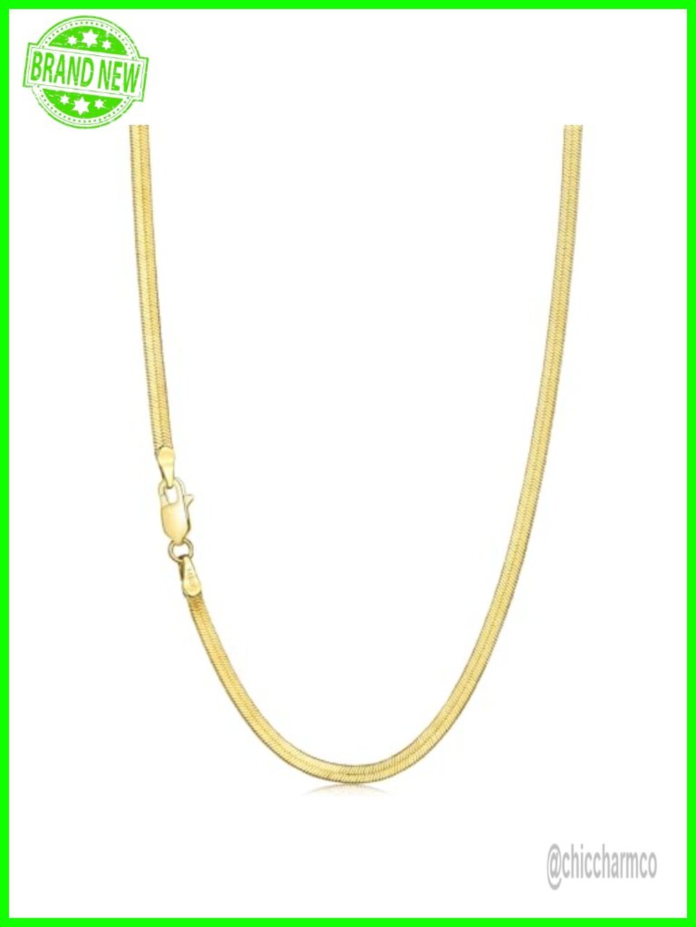14K Gold Filled Herringbone Necklace 3mm Lobster Clasp 14-19"